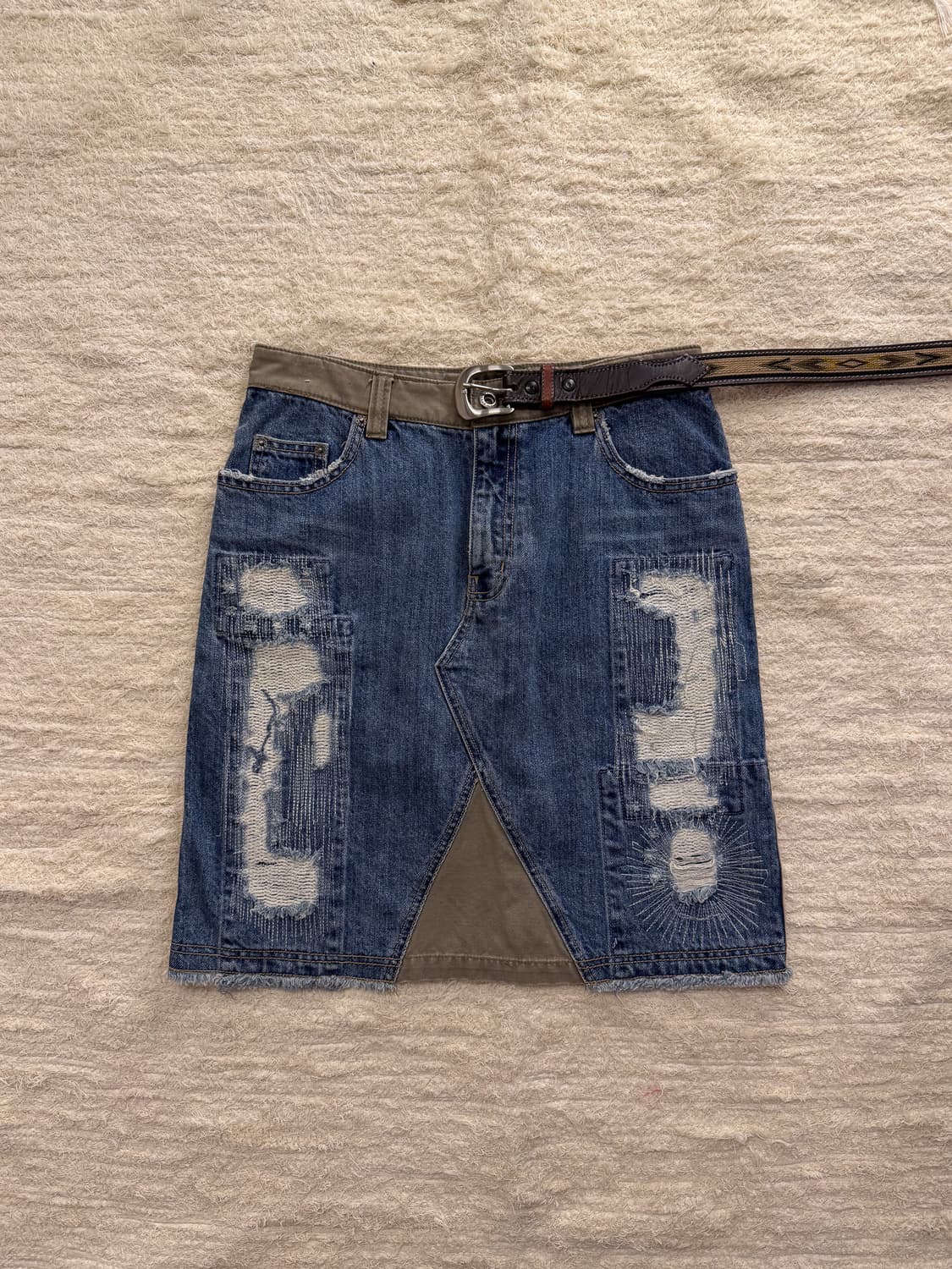 Back Pocket Washed Denim Skirt 0106 상품이미지1