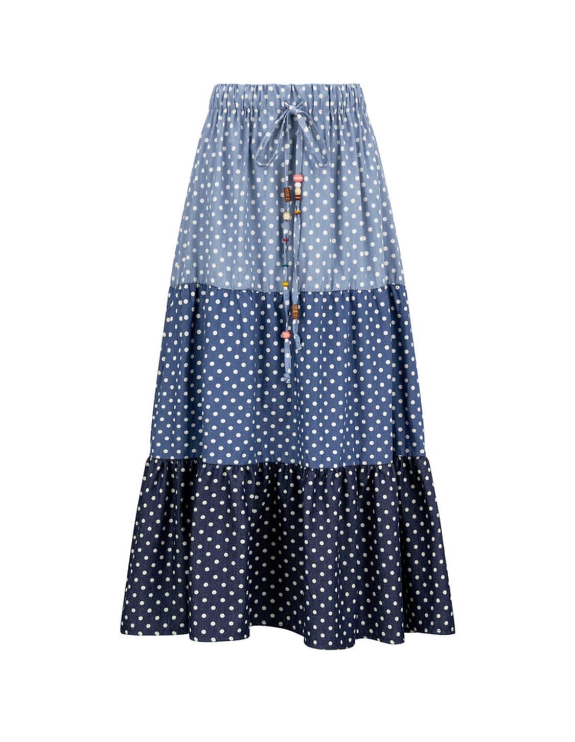 샵페어리 도트 데님 스커트 상품이미지1