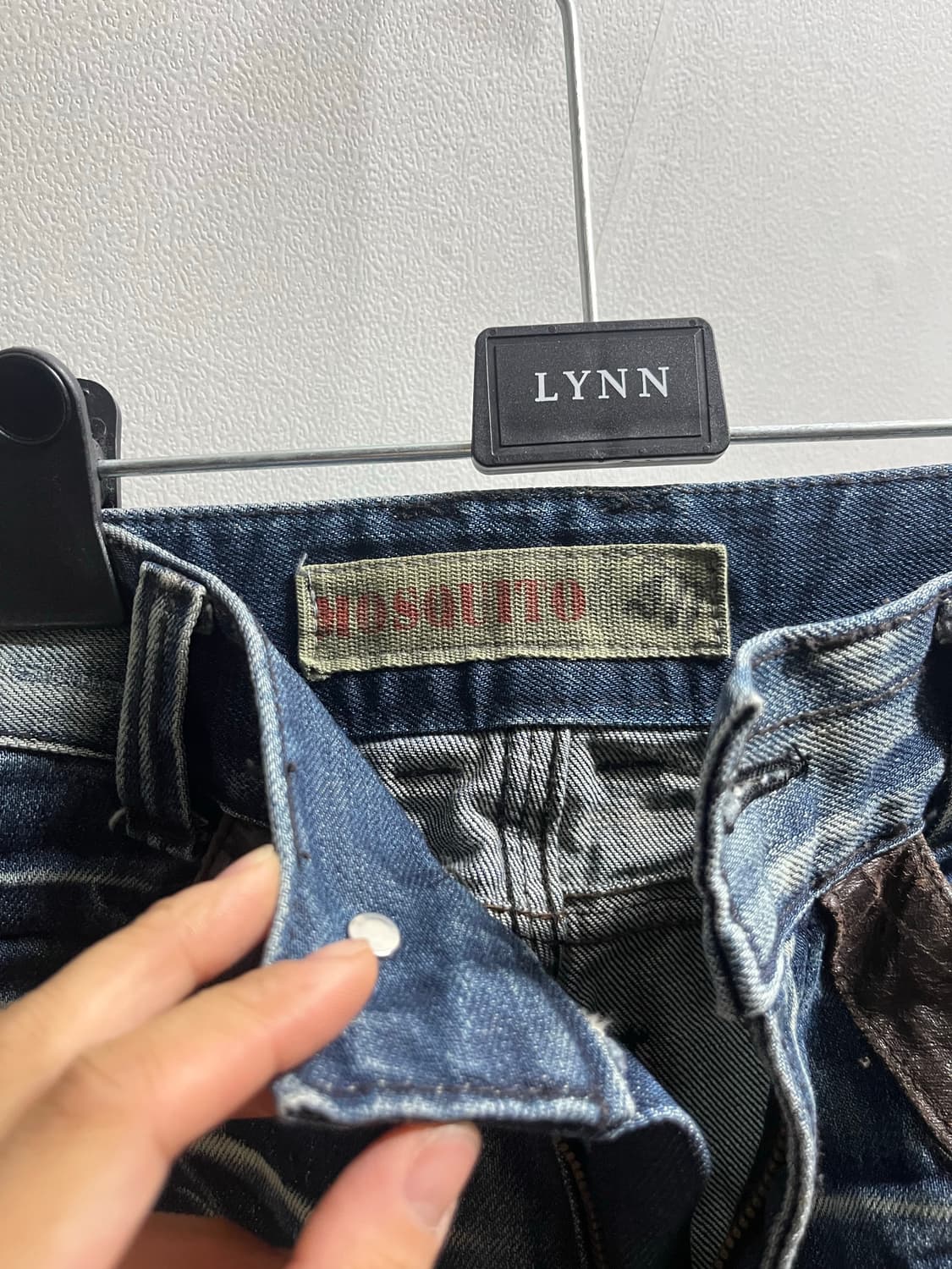 빈티지 워싱 데님 팬츠 / 리얼 페이드 & 레더 디테일 상품이미지6