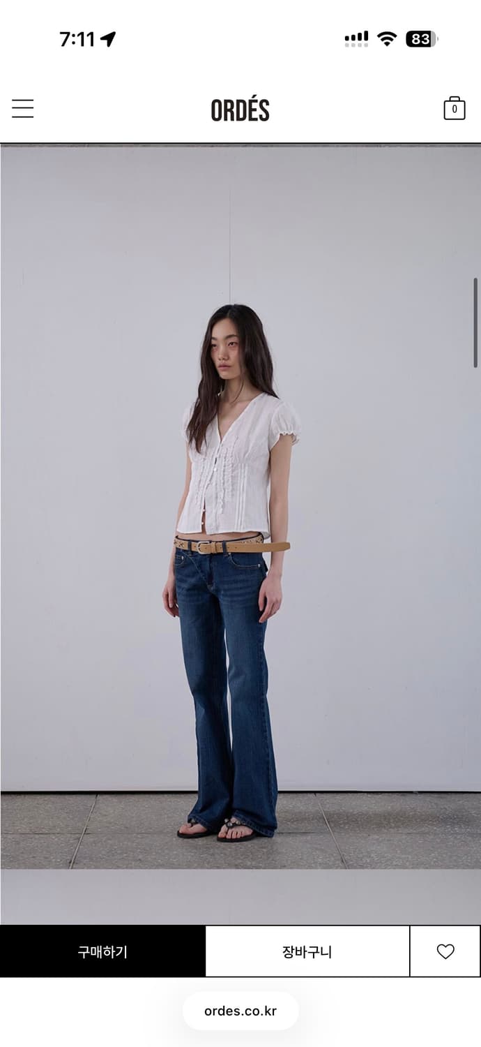 오데스 블라우스 ORDÉS RAW EDGE RUFFLE BLOUSE -  상품이미지2