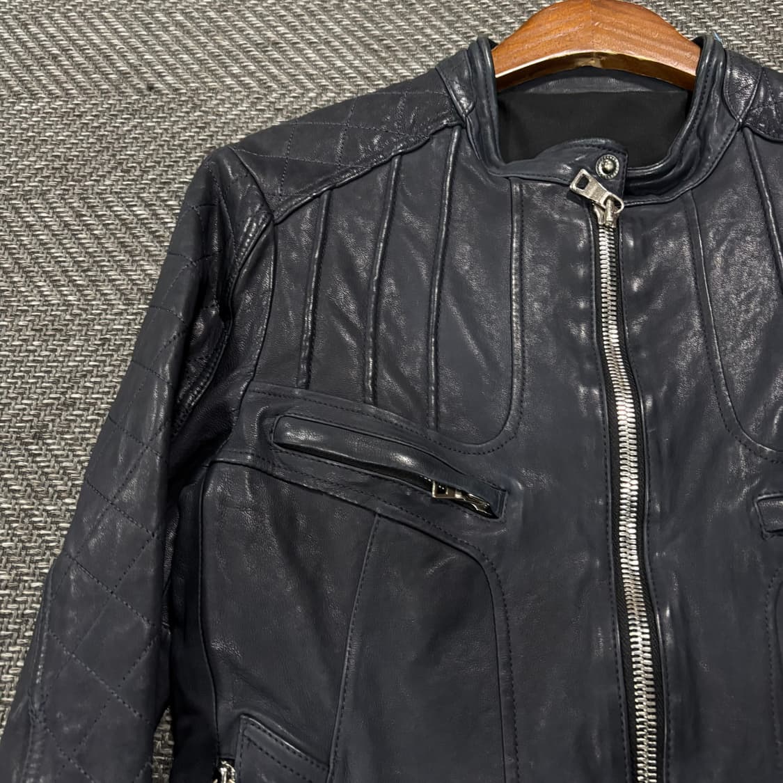 급처 이태리 슬림 크로스 베지터블 램스킨 자켓 상품이미지3