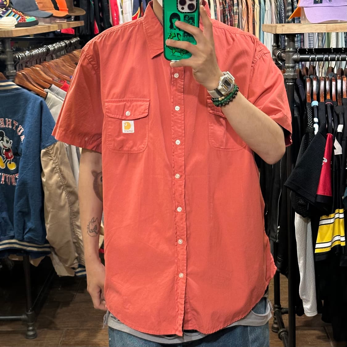 [HI] 칼하트 반팔셔츠 코랄 상품이미지1