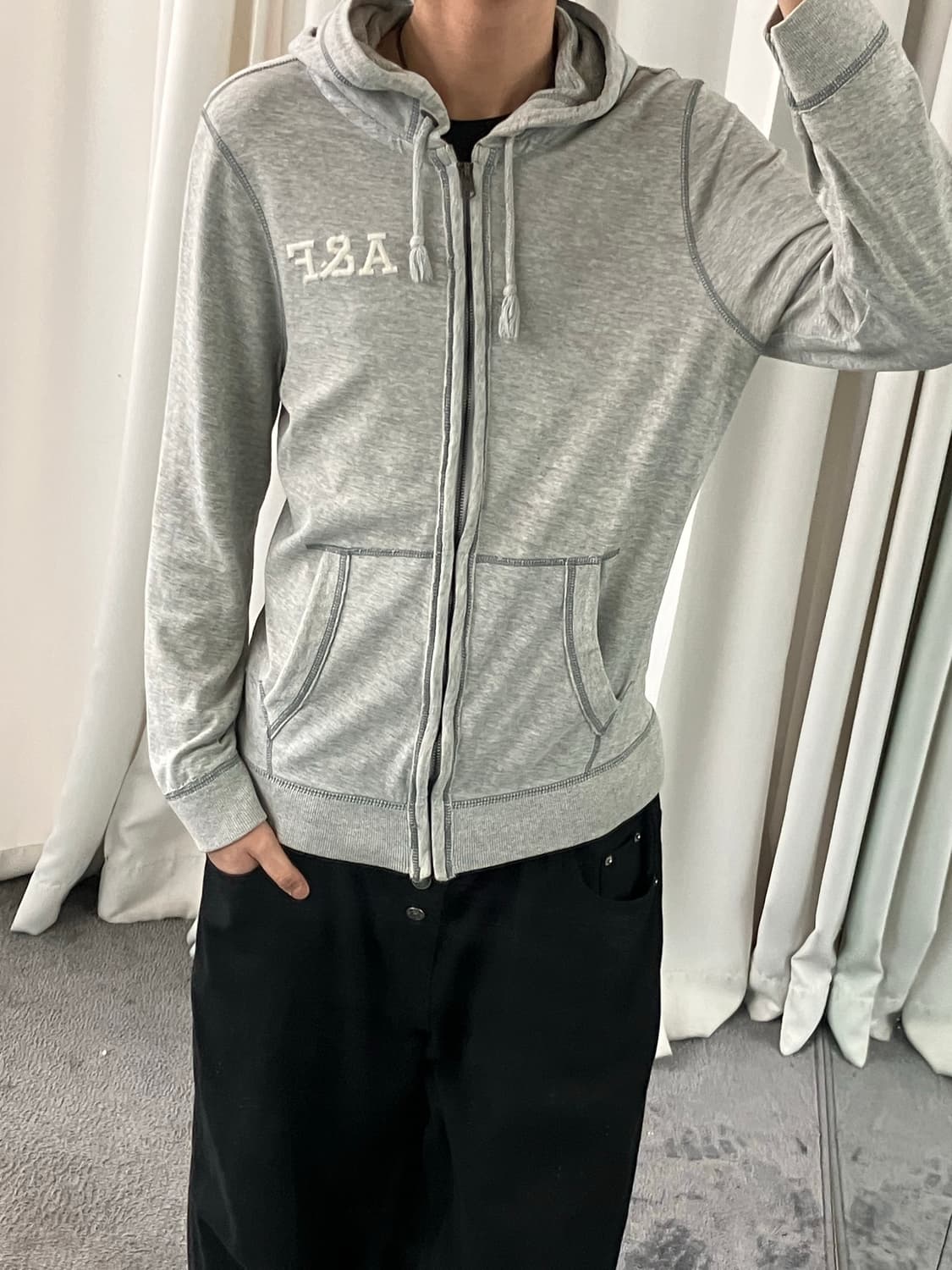 아베크롬비 그레이 후드집업 XL 상품이미지5