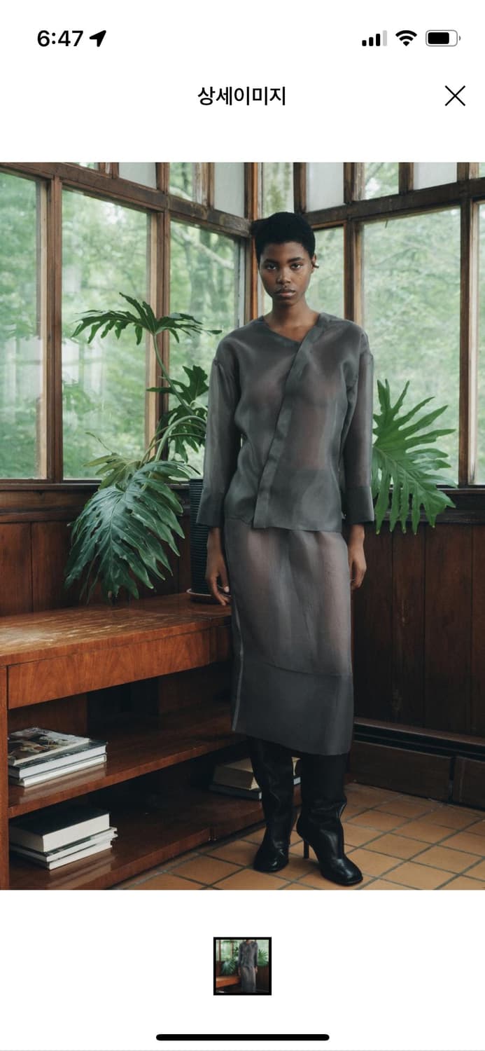 zara 오간자 쉬어 그레이 스커트 상품이미지3