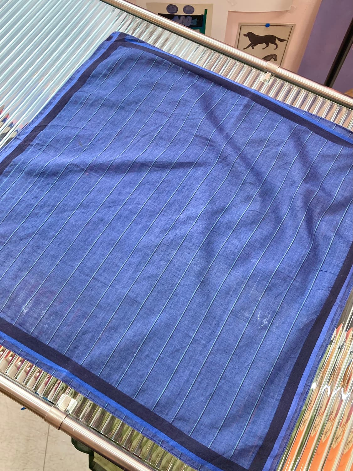 빈티지 네이비 스트라이프 손수건 상품이미지2