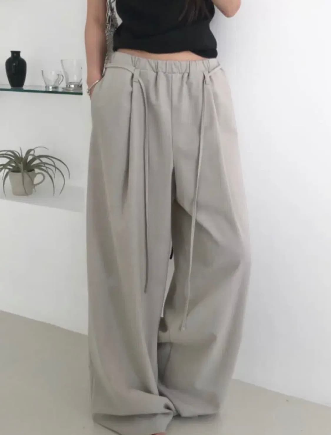 hereb4 string slacks beige 히어비포 스트링 슬랙스 상품이미지2
