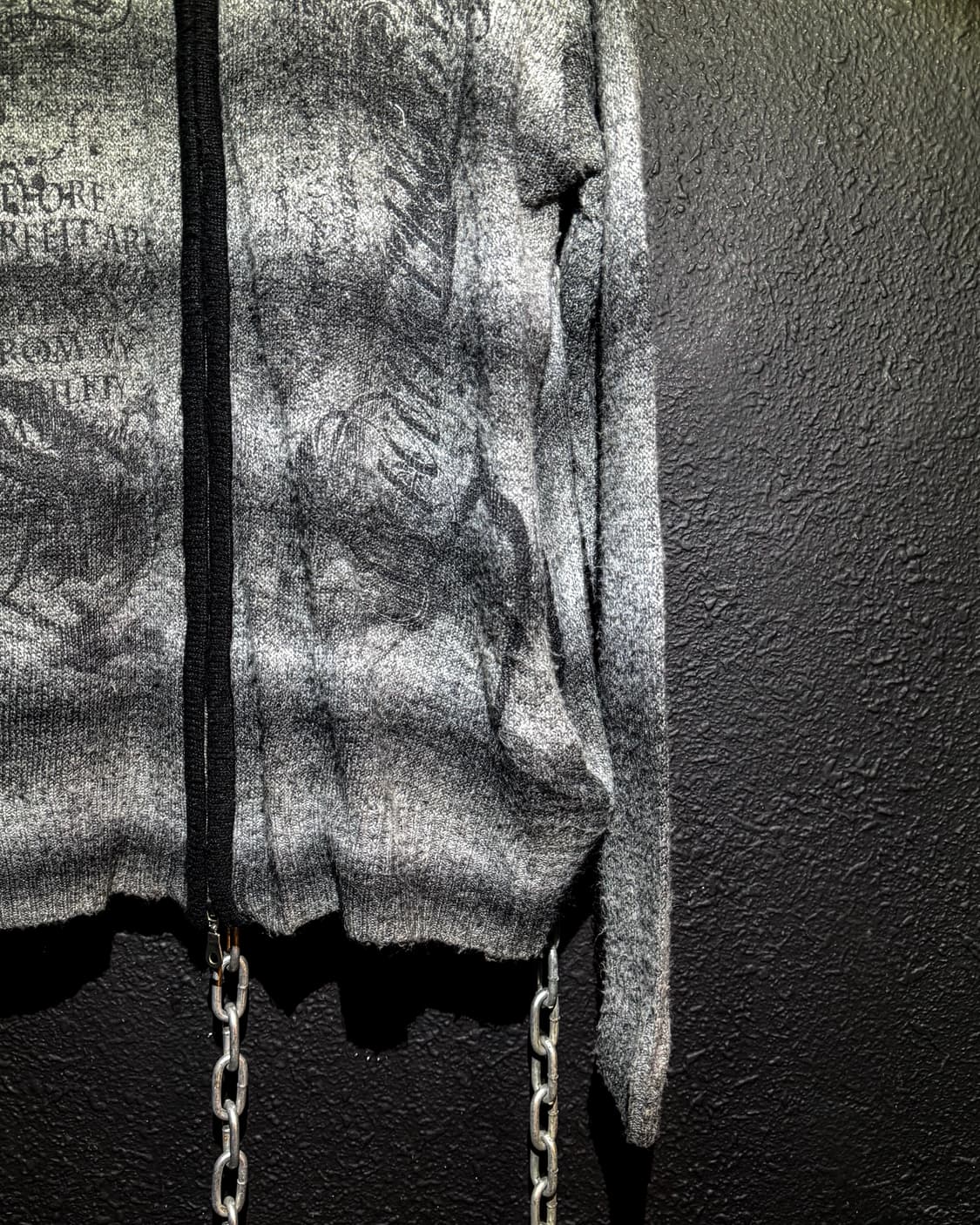 Print Knit Zip Fur Hoodie 상품이미지4