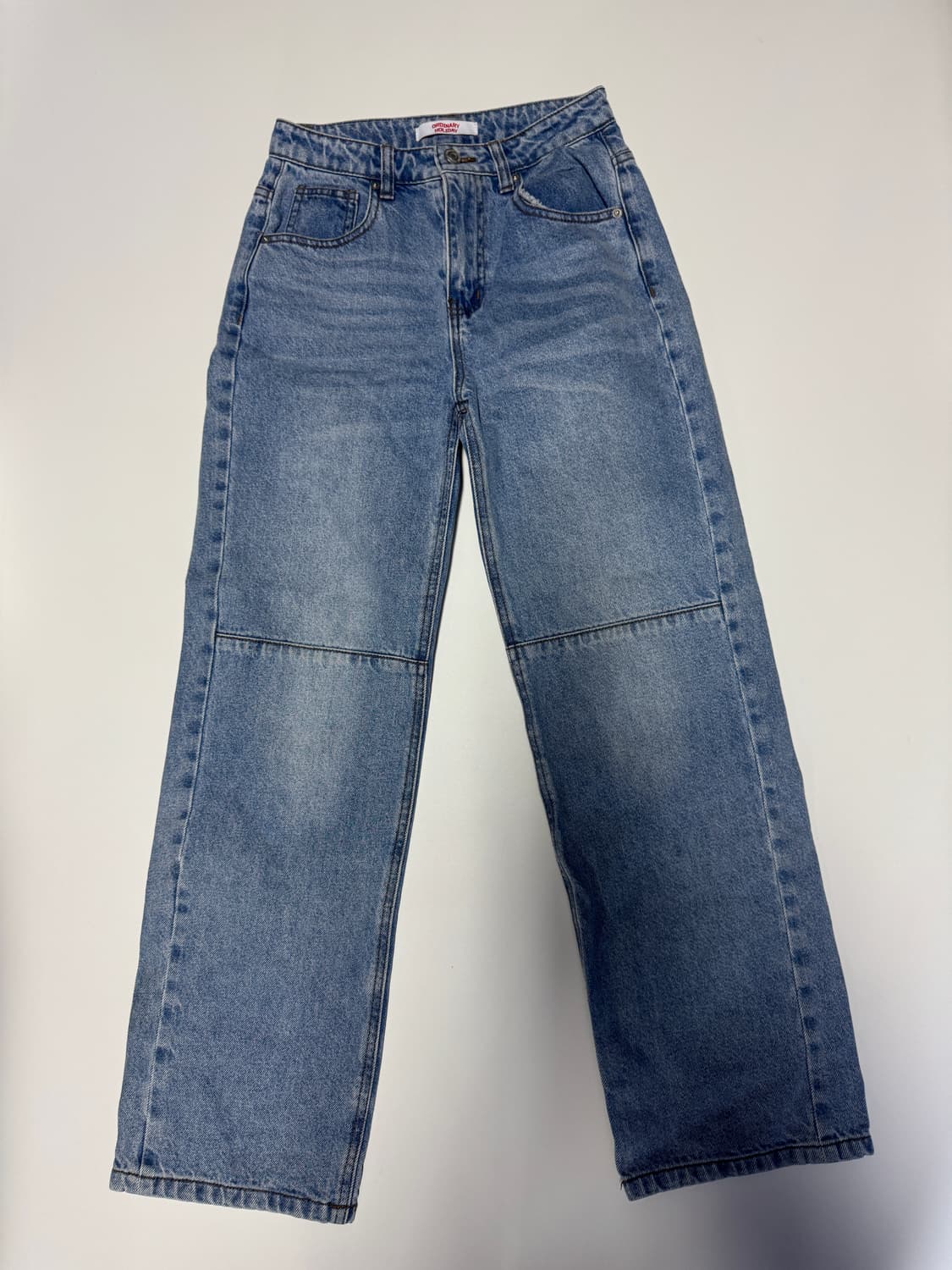 여성 오디너리 홀리데이 절개 빈티지 워싱 데님팬츠 상품이미지1