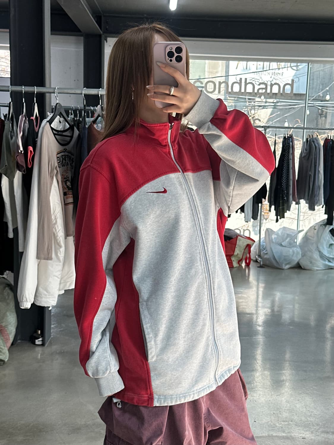 나이키 스우시 배색 트랙 코튼 져지  상품이미지3