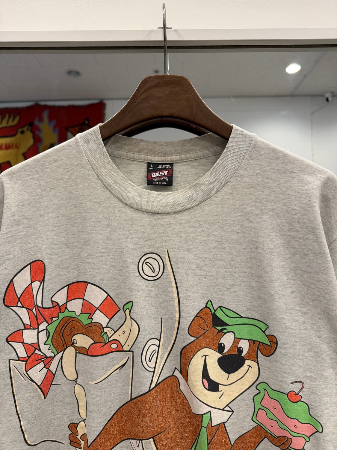 90s Fruit of the loom Yogi Bear 카툰 티셔츠 상품이미지3