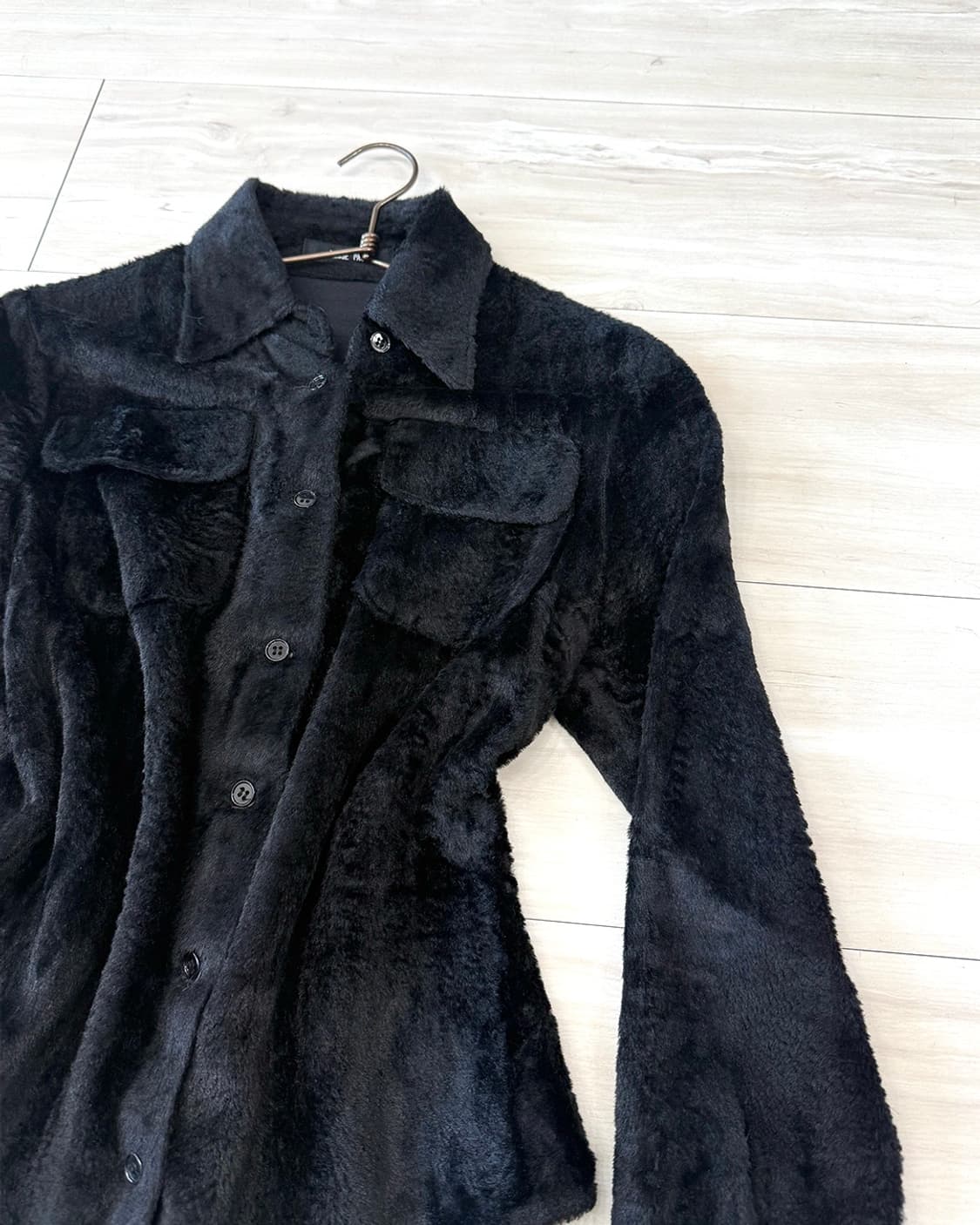 Feminine Black fur shirt 상품이미지8