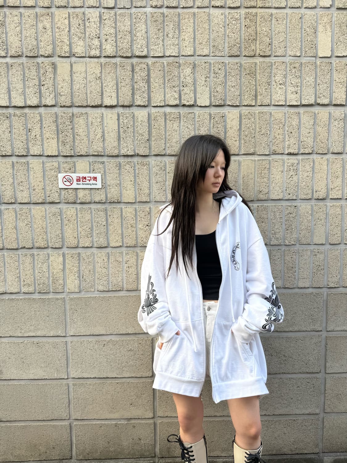 크롬하츠 홀스슈 화이트 후드집업 상품이미지4