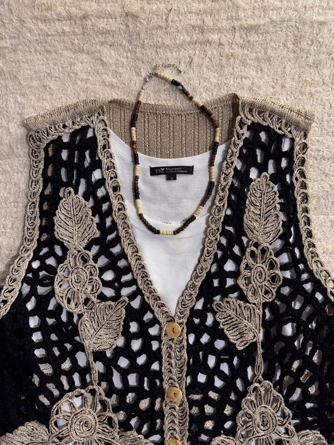 Bokashi Floral Crochet Vest 0255 상품이미지2