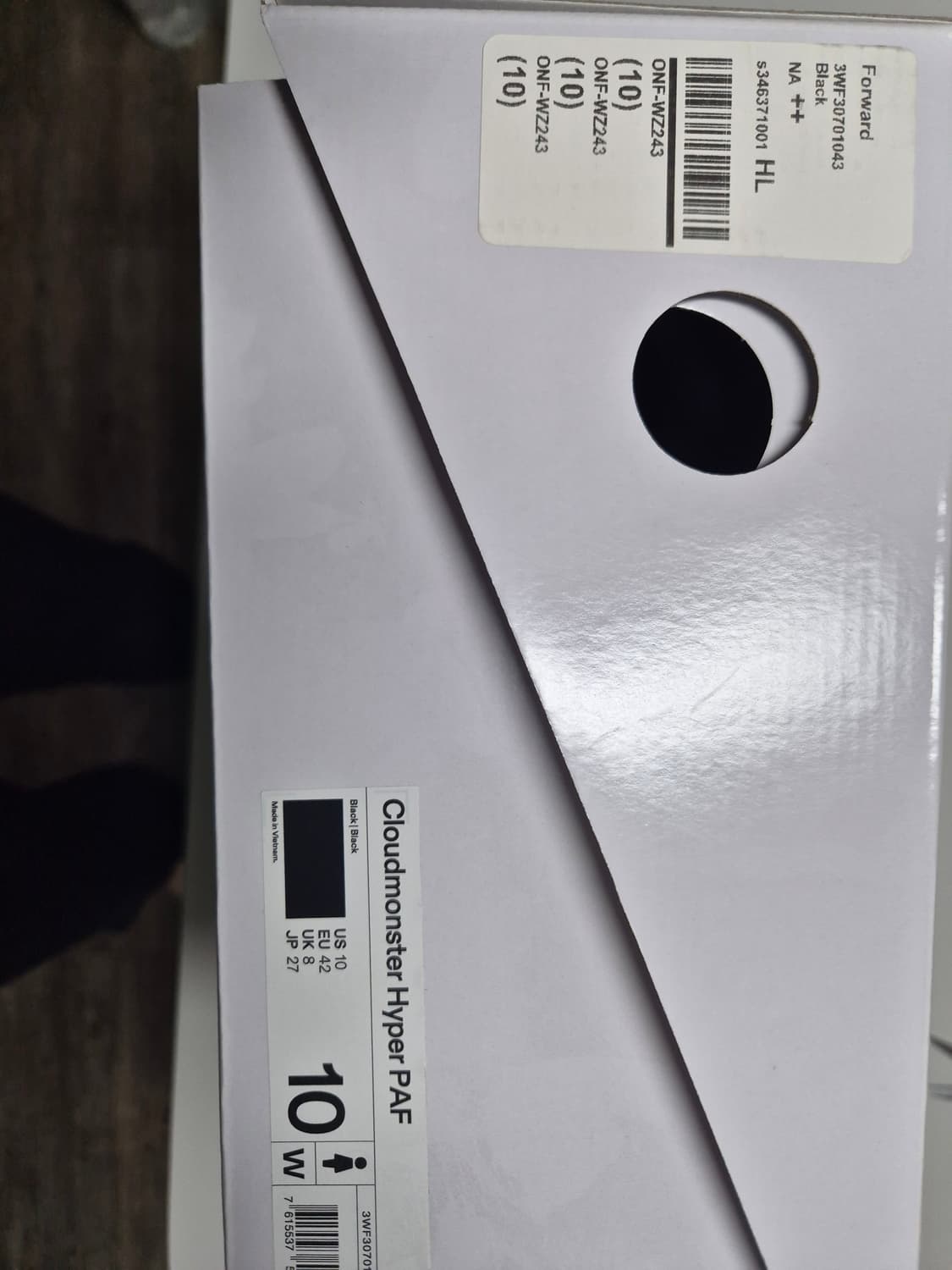 온러닝 파프 클라우드 몬스터 하이퍼 W270 판매합니다. 상품이미지4