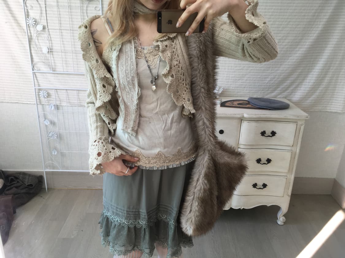 Set)Axes femme 가디건 + 나시 + 민트스커트 상품이미지6