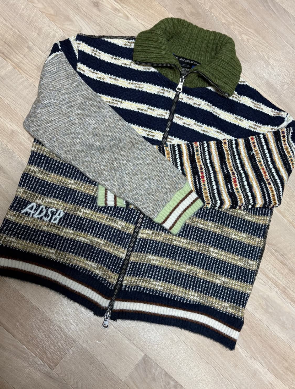 앤더슨벨 패치워크 니트 집업 / ADSB 상품이미지1