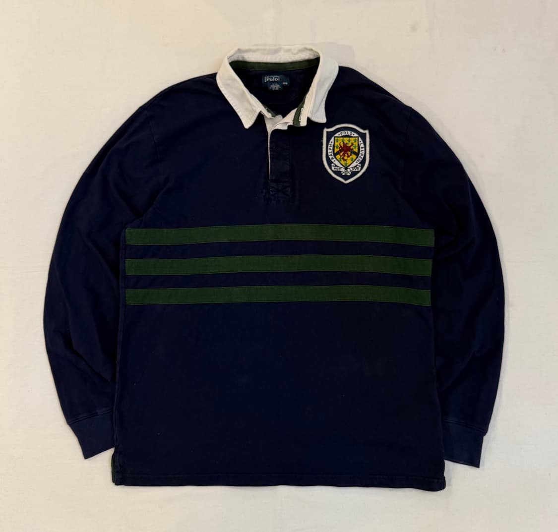 90s 폴로 랄프로렌 방패 치프키프 럭비 롱슬리브 카라티 상품이미지1