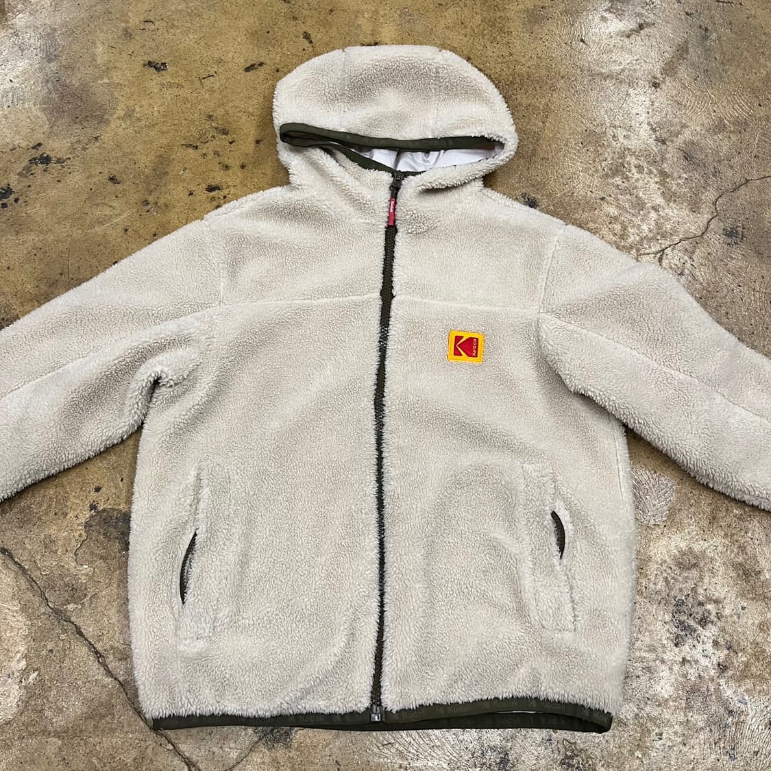 [정품/xs,85] 코닥 후리스 집업 아이보리 b8 상품이미지3