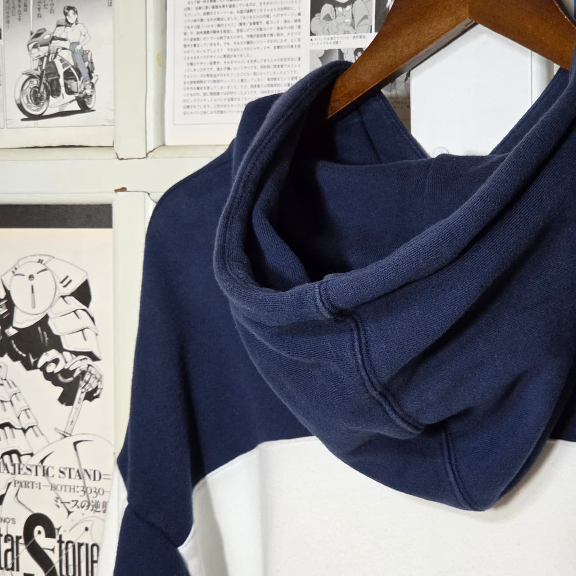 아디다스 빅로고 네이비 배색 후드티 상품이미지7