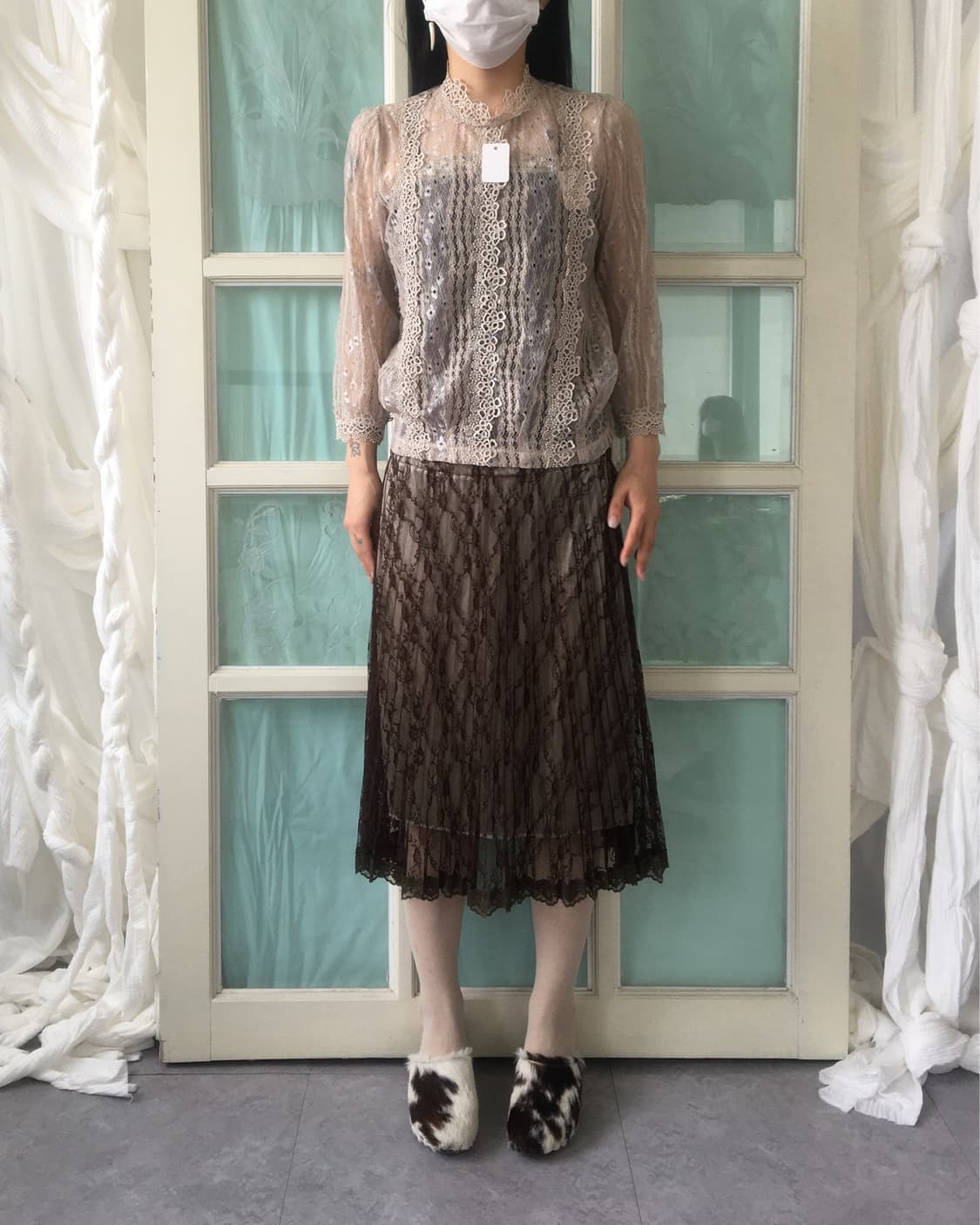 Lace see throngh blouse 상품이미지7