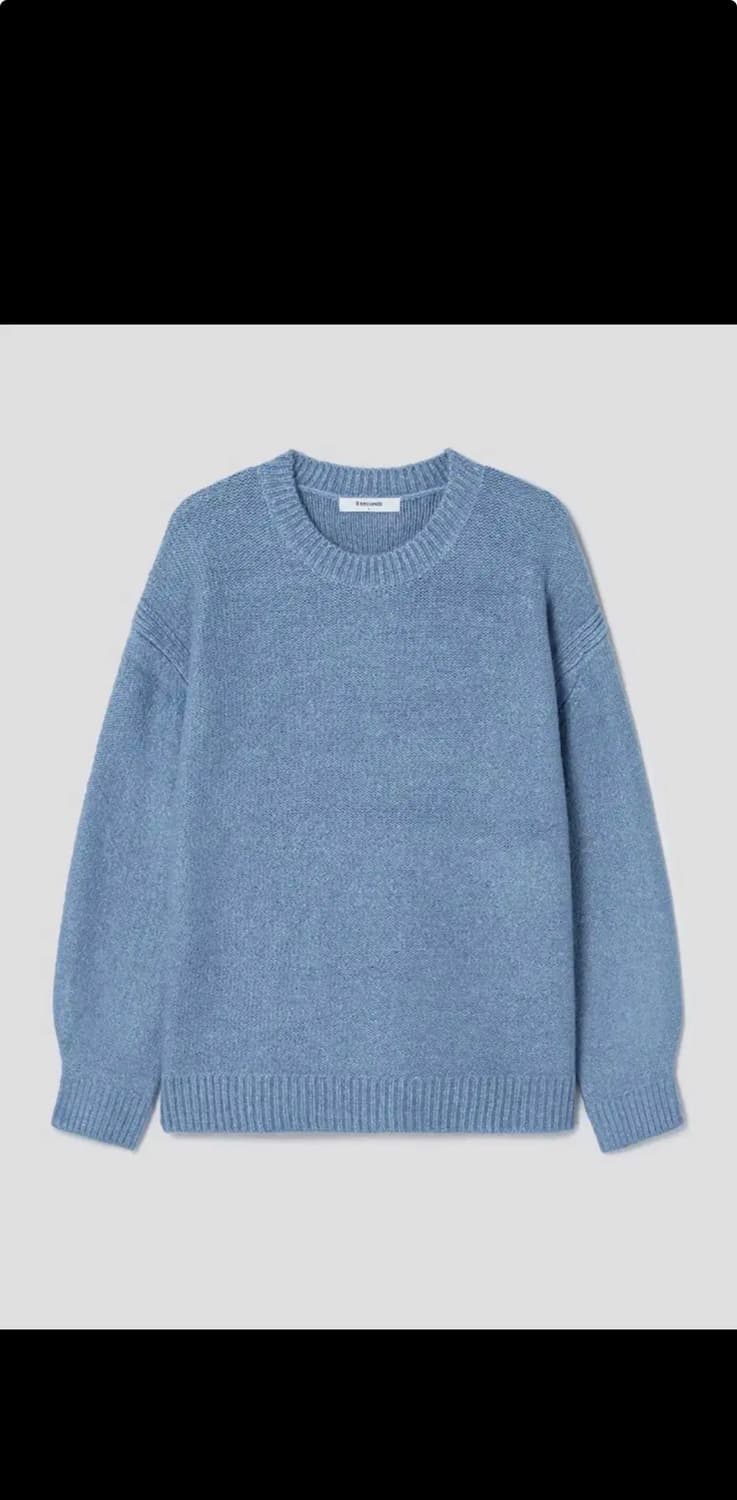 리버스 조직 라운드넥 니트 스카이블루 M 상품이미지1