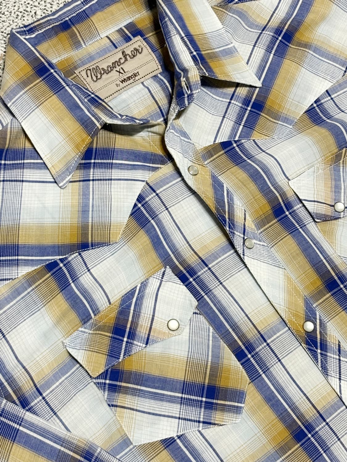 90s Wrangler 랭글러 빈티지 웨스턴 체크 셔츠 상품이미지4