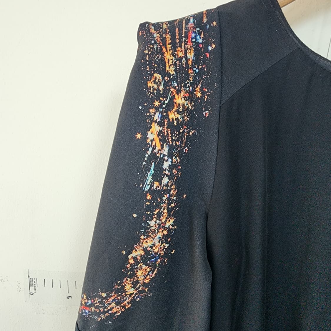 SJSJ 블랙 반팔 프린팅 원피스 상품이미지2