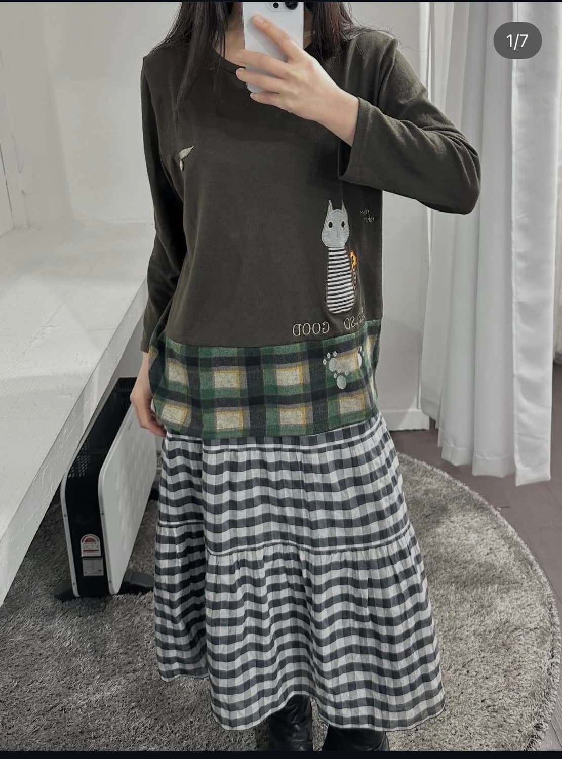 arnese check banding skirt 상품이미지2