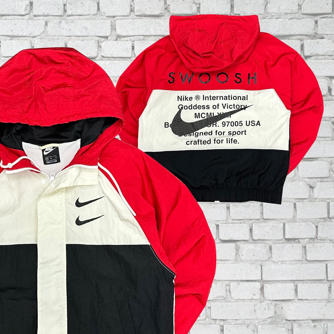 나이키 더블스우시 빈티지 배색 바람막이 M 상품이미지1