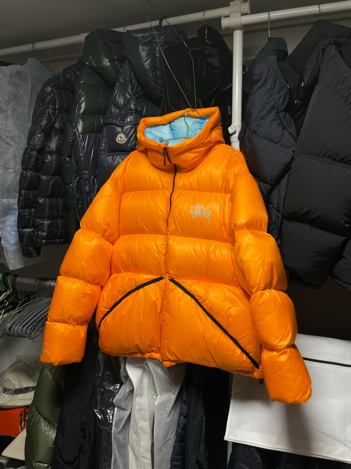 [L사이즈] 스투시 마이크로 립스탑 다운 파카 패딩 자켓 오렌지 상품이미지2