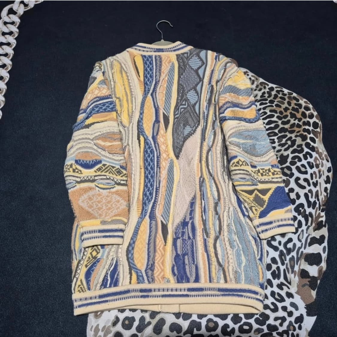 90's 쿠지 COOGI 케이블 니트 가디건 s 정품 상품이미지4