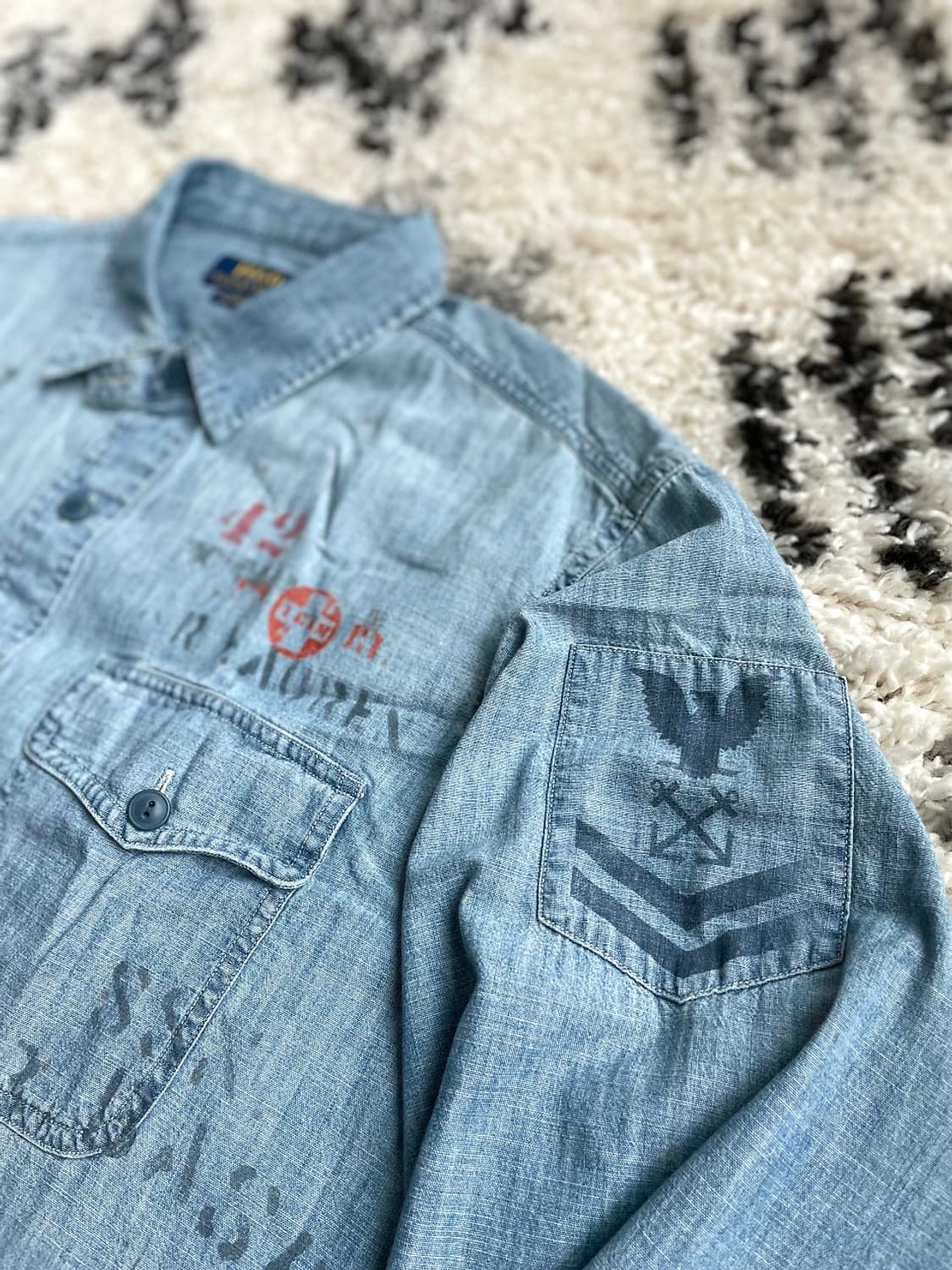 폴로 랄프로렌 해군 샴브레이 셔츠 폴로야상 폴로퍼티그 상품이미지5