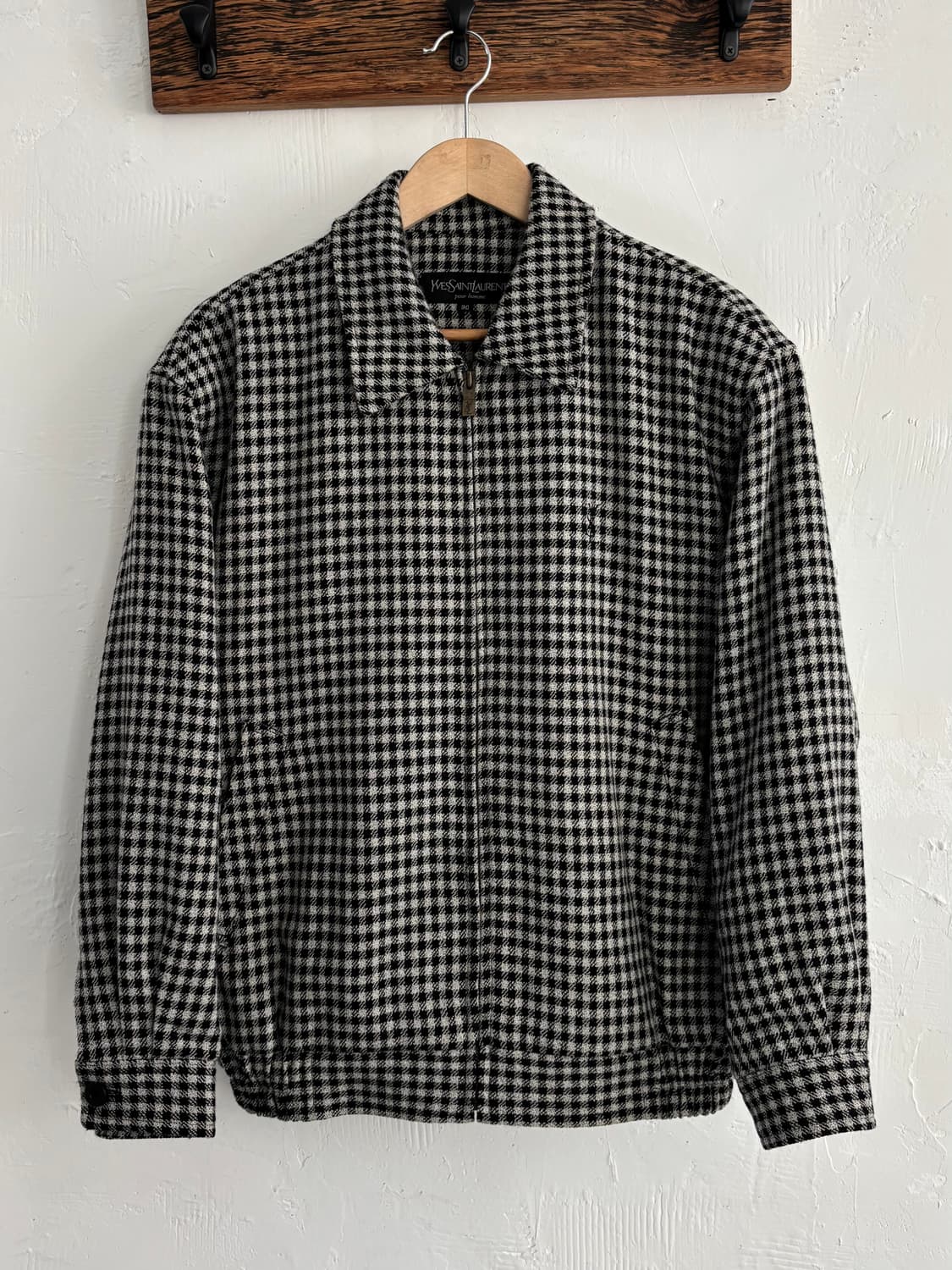 Ysl Pour Homme 입생로랑 자수 로고 체크 울 자켓 상품이미지1