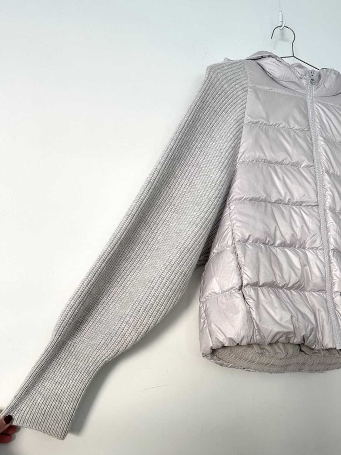 Warm hoody knit padding / light grey 상품이미지3