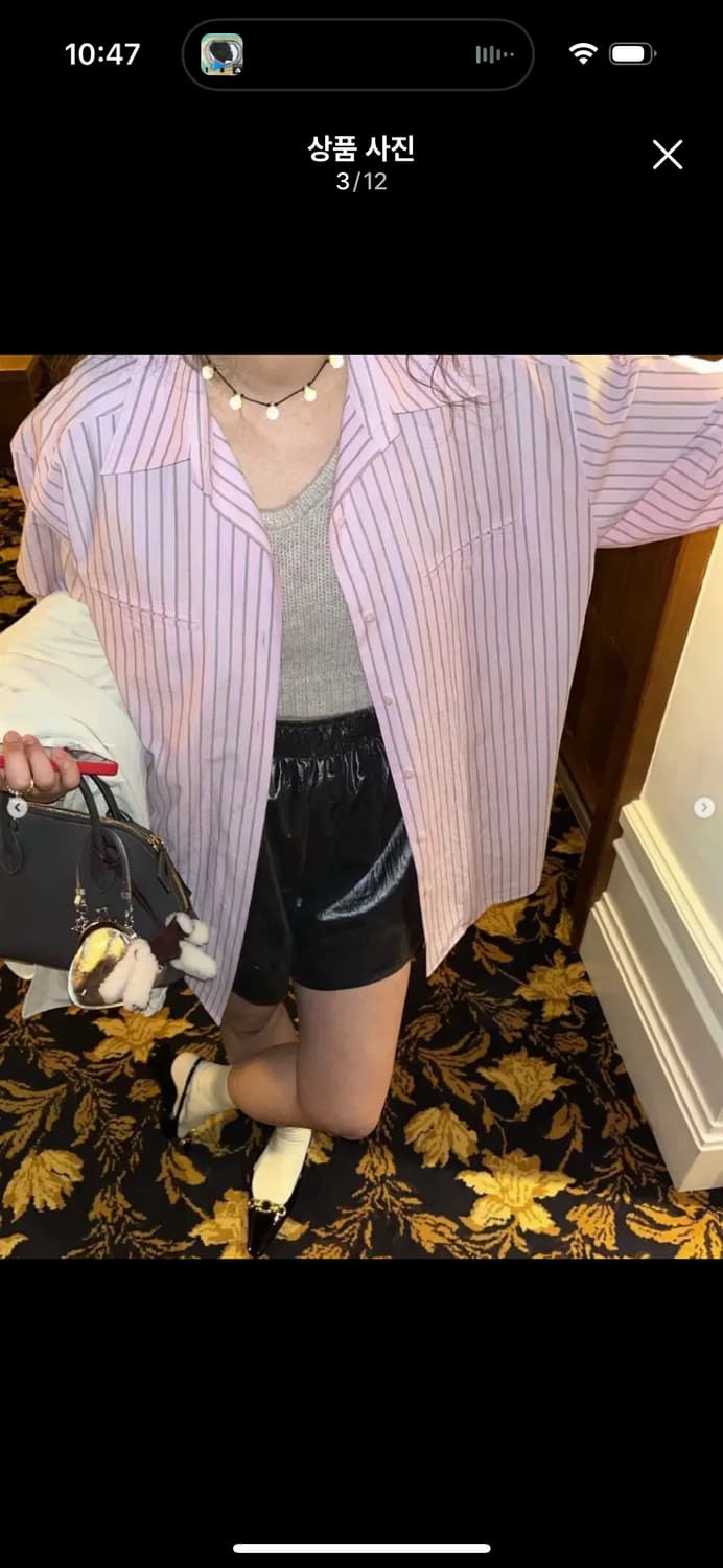 에토스 OVERFIT STRIPE SHIRT-PINK 상품이미지5