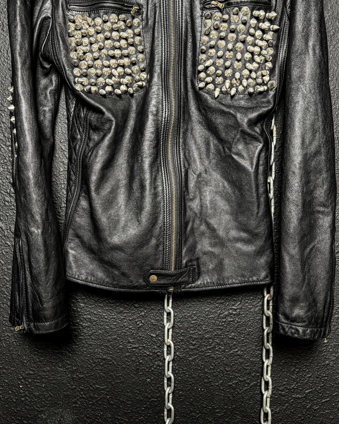 Studded Leather Punk Jacket 상품이미지4