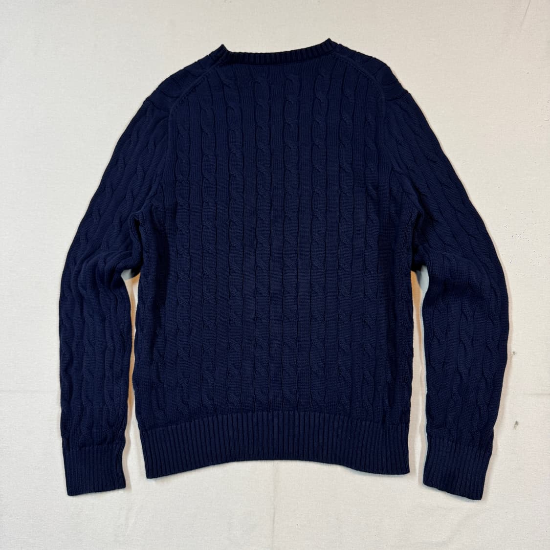 L) 폴로 랄프로렌 케이블 꽈배기 라운드넥 니트 네이비 상품이미지6