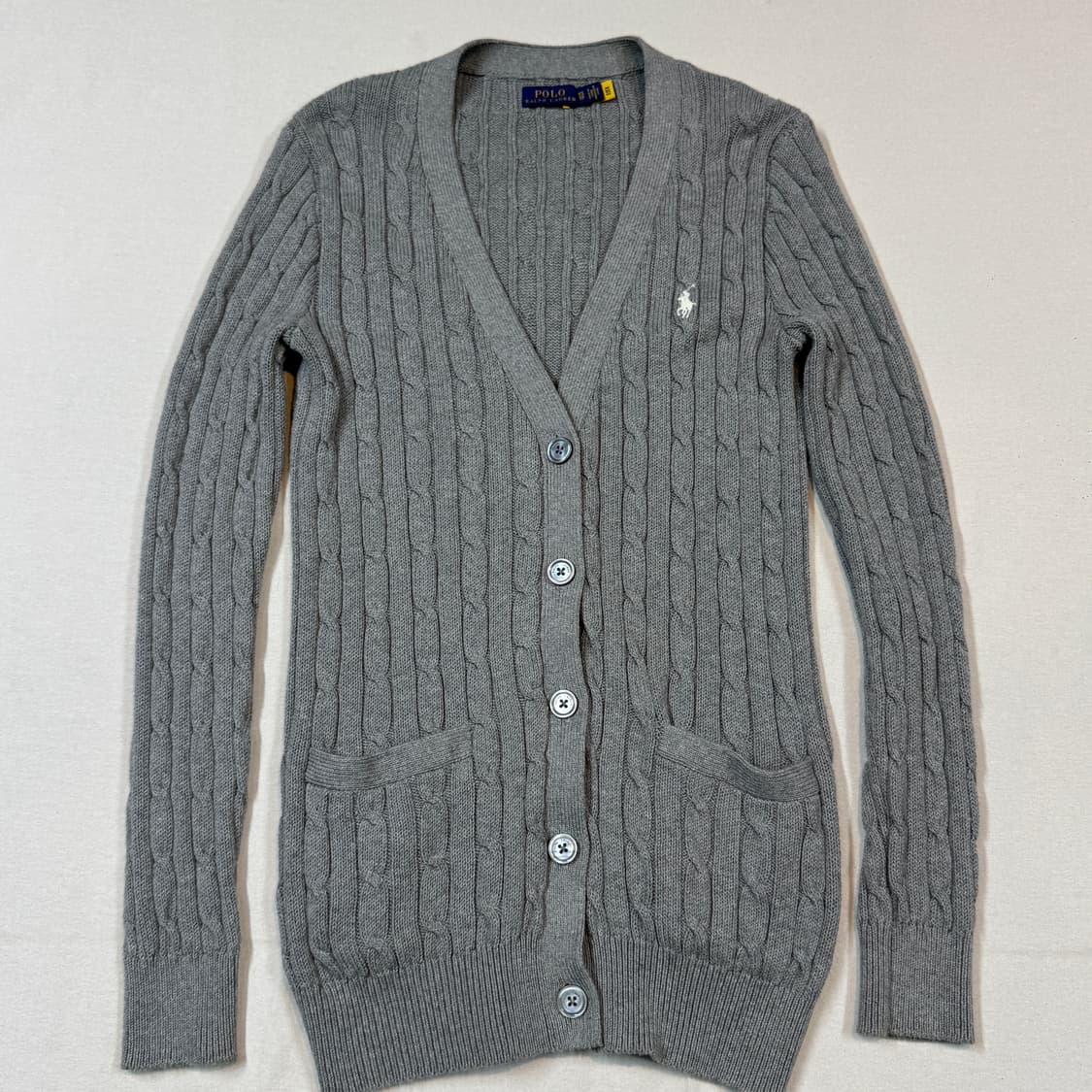 XS) 폴로 랄프로렌 코튼 케이블 꽈배기 가디건 신형 큐알탭 상품이미지2
