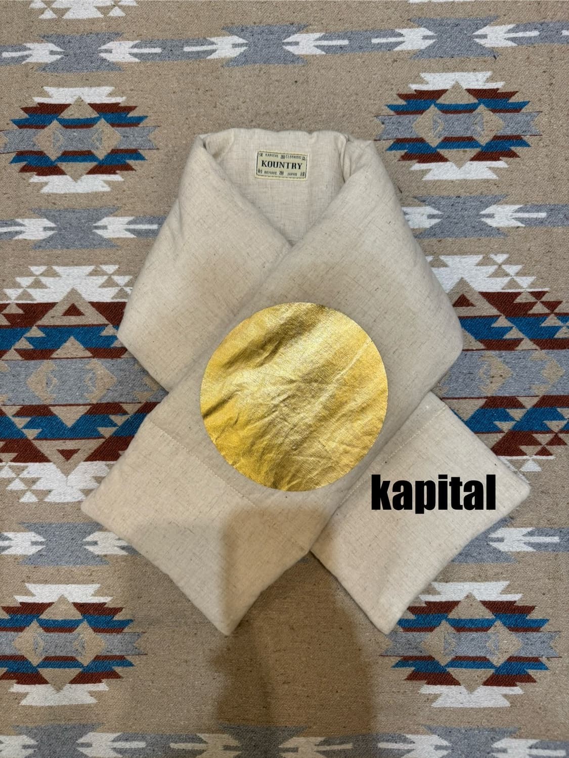 [OS] 캐피탈 KESA 스카프 히노마루 골드 린넨 상품이미지1