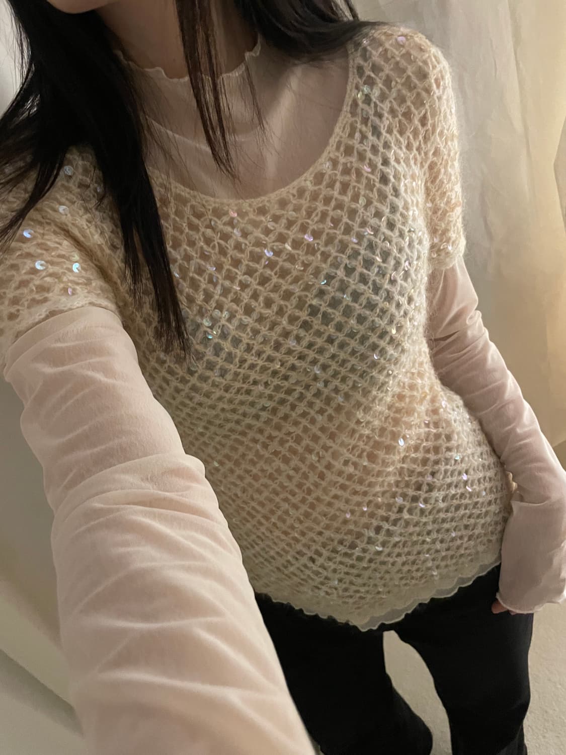 vintage spangle crochet knit 상품이미지9