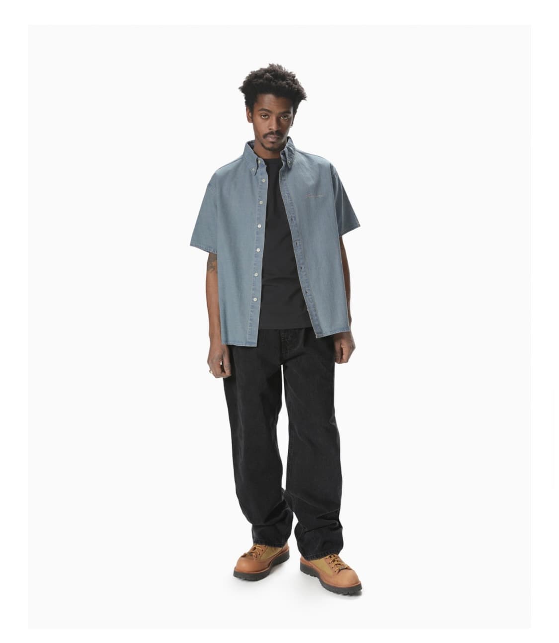 디스이즈네버댓 Washed Denim S/S Shirt Washed Bl 상품이미지5