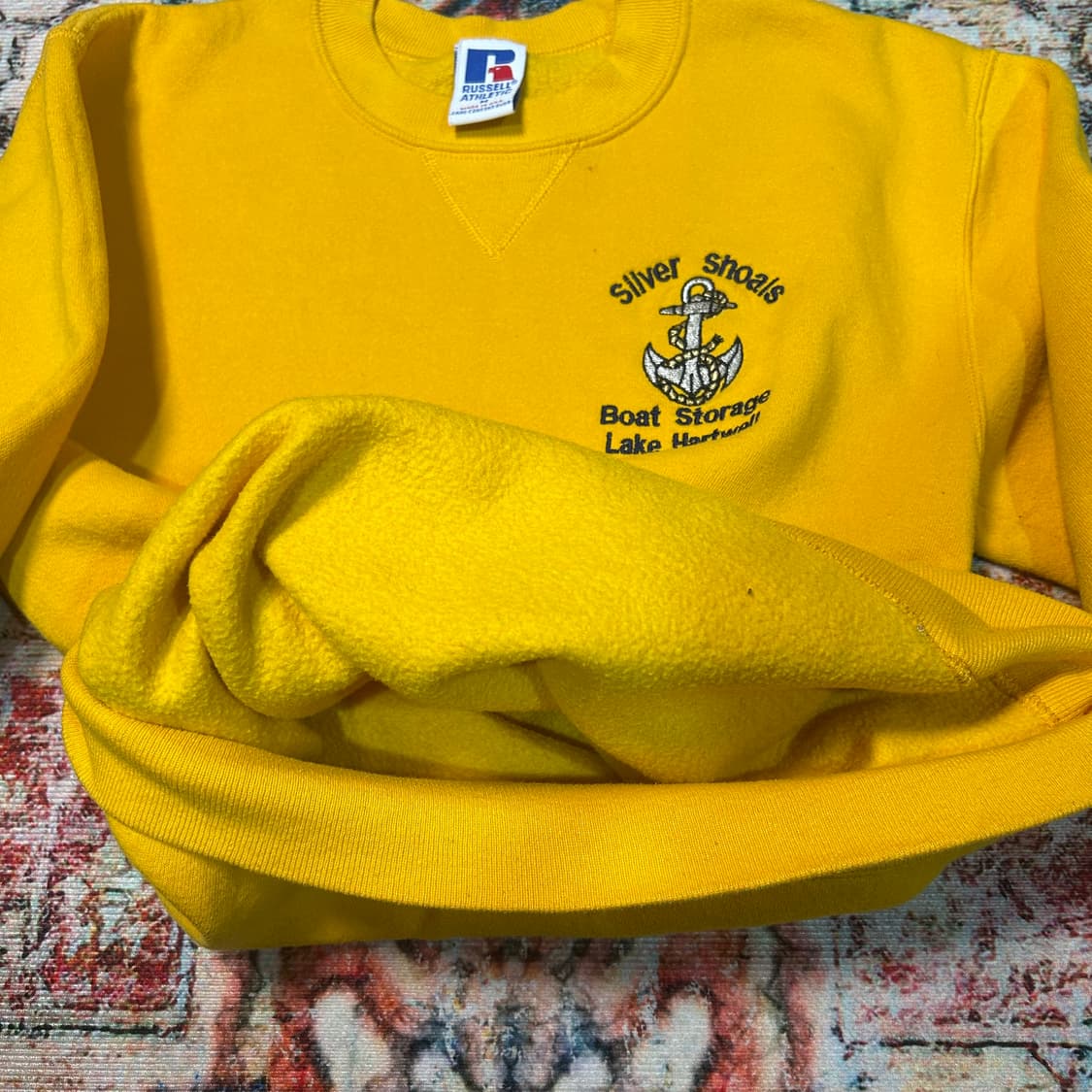 [M] 90s 러셀 made in usa 자수 기모 스웻셔츠 상품이미지3