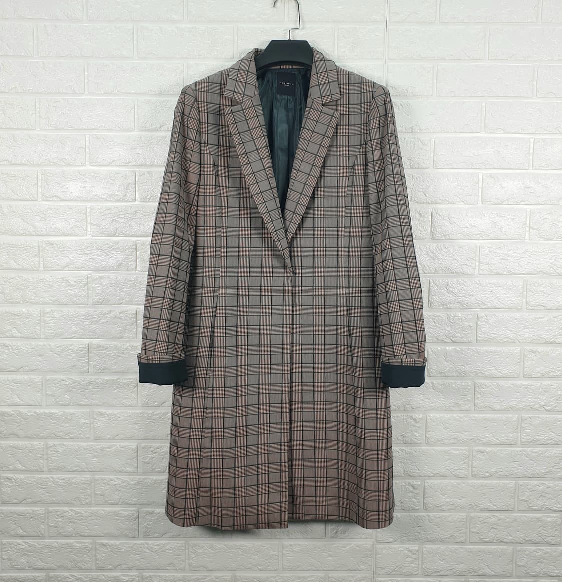 [66]미니멈 간절기 체크 롱 코트 상품이미지1