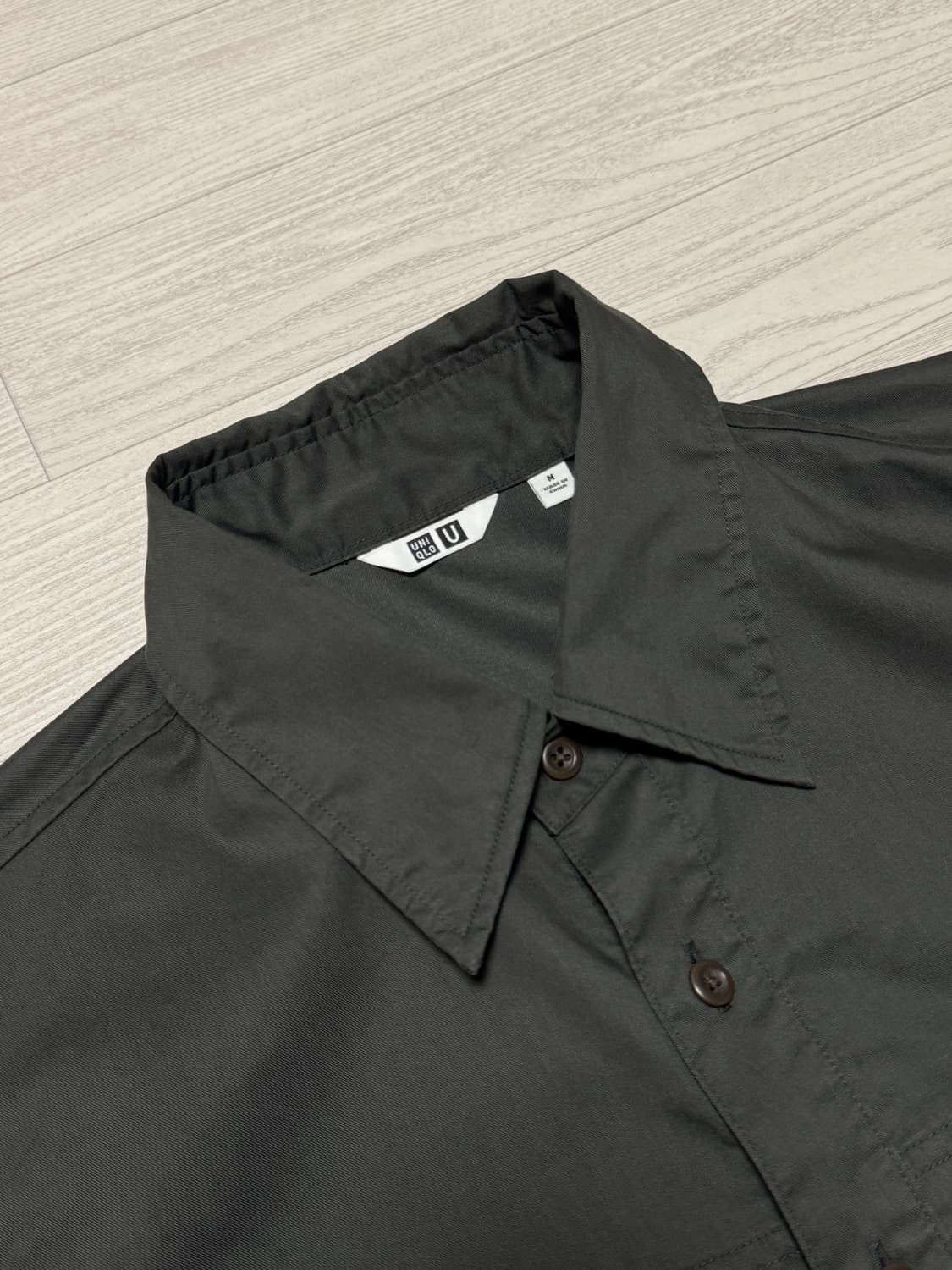 유니클로U 유틸리티 오버사이즈 셔츠 다크그레이 M 상품이미지2