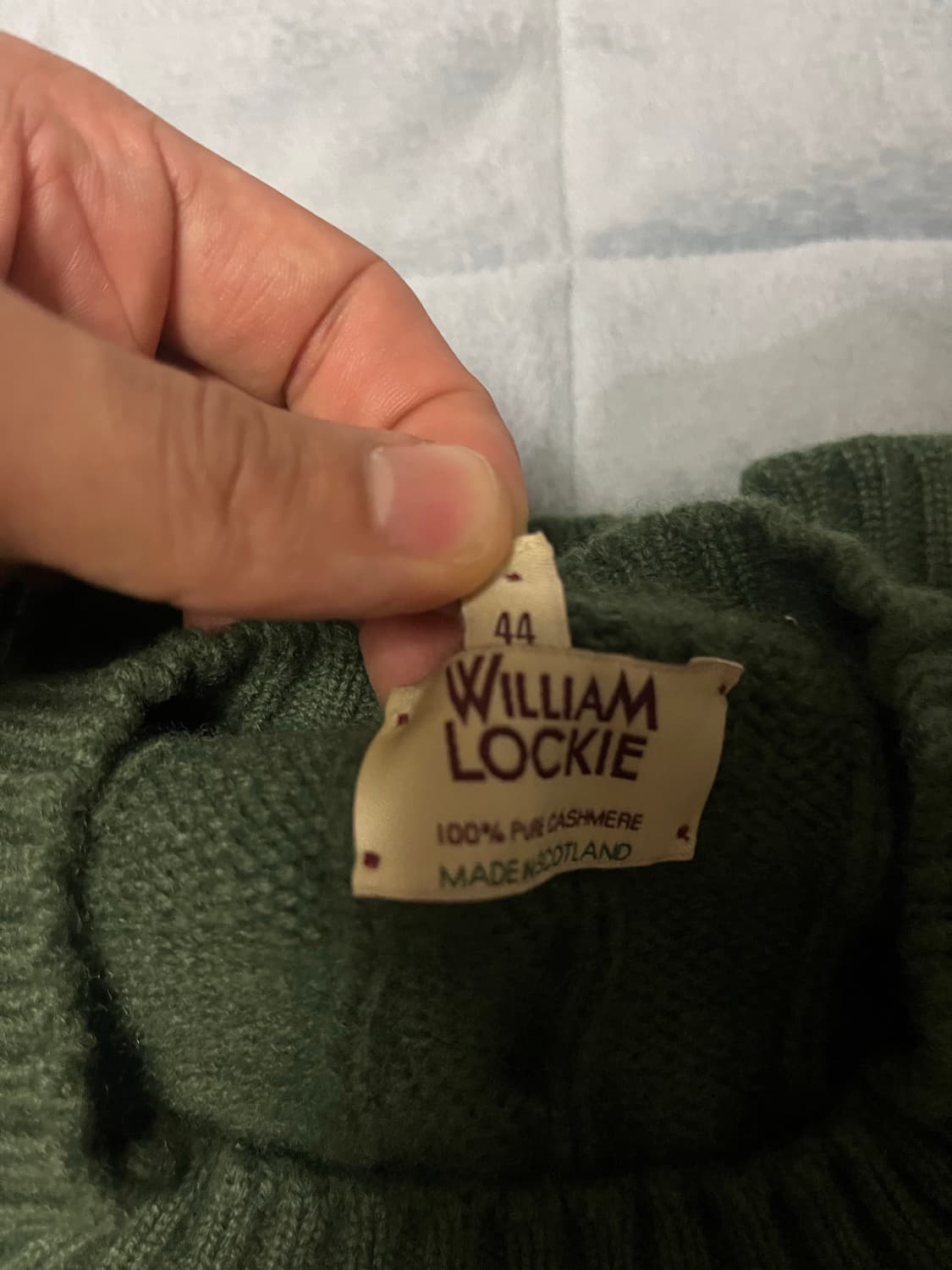 윌리엄로키 캐시미어100 케이블니트 44사이즈 택 보유 상품이미지7