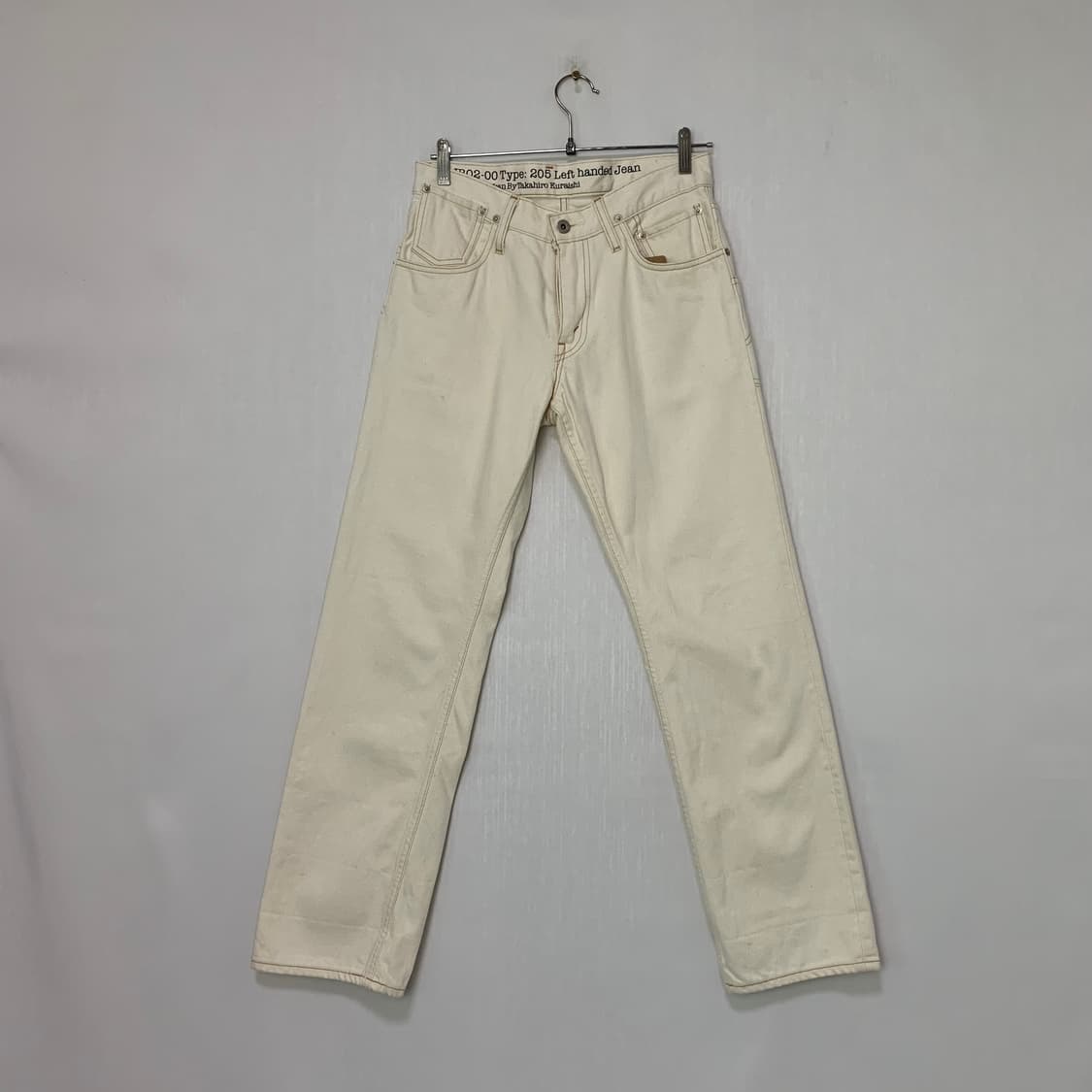빈티지 리바이스 생지 아이보리 데님 코튼 팬츠 면바지 29인치 상품이미지1