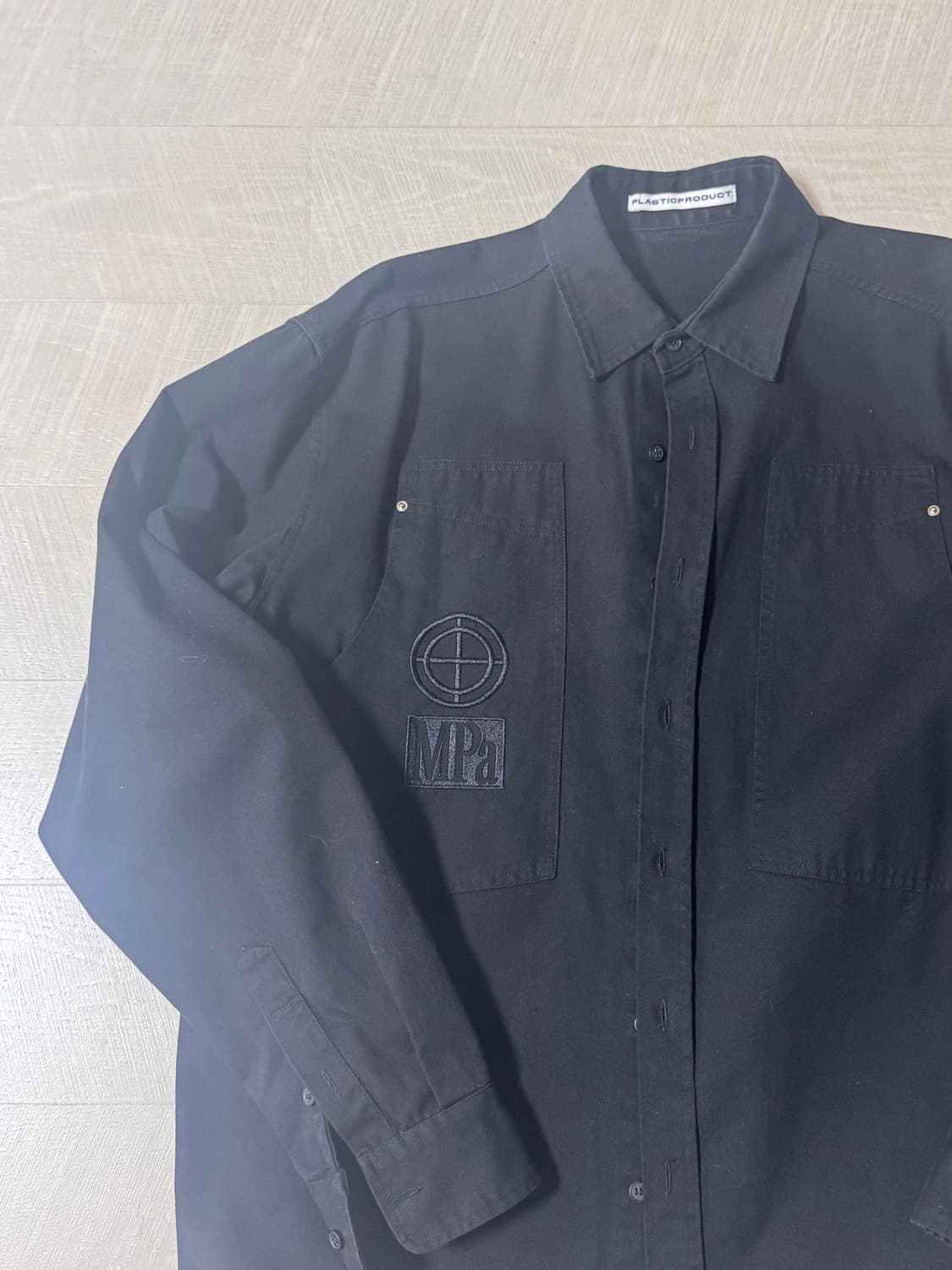 플라스틱프로덕트 투포켓 셔츠 블랙 L 상품이미지2