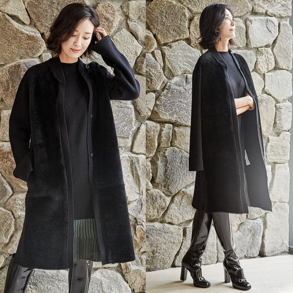 LBL 양털 무스탕 니트 코트 상품이미지1