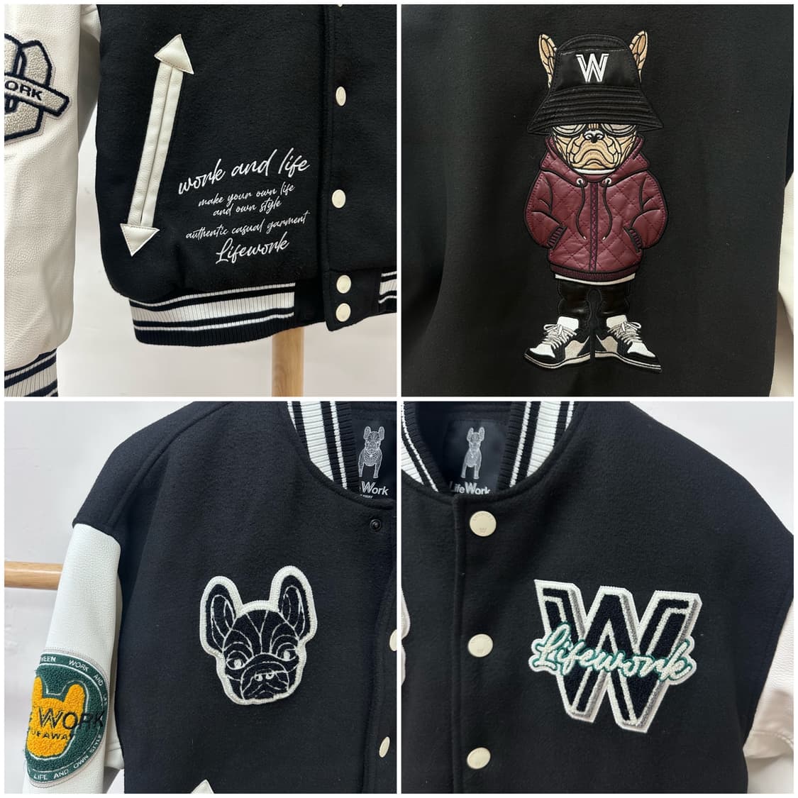 라이프워크 힙독 바시티 자켓 블랙 S사이즈 J25 상품이미지6