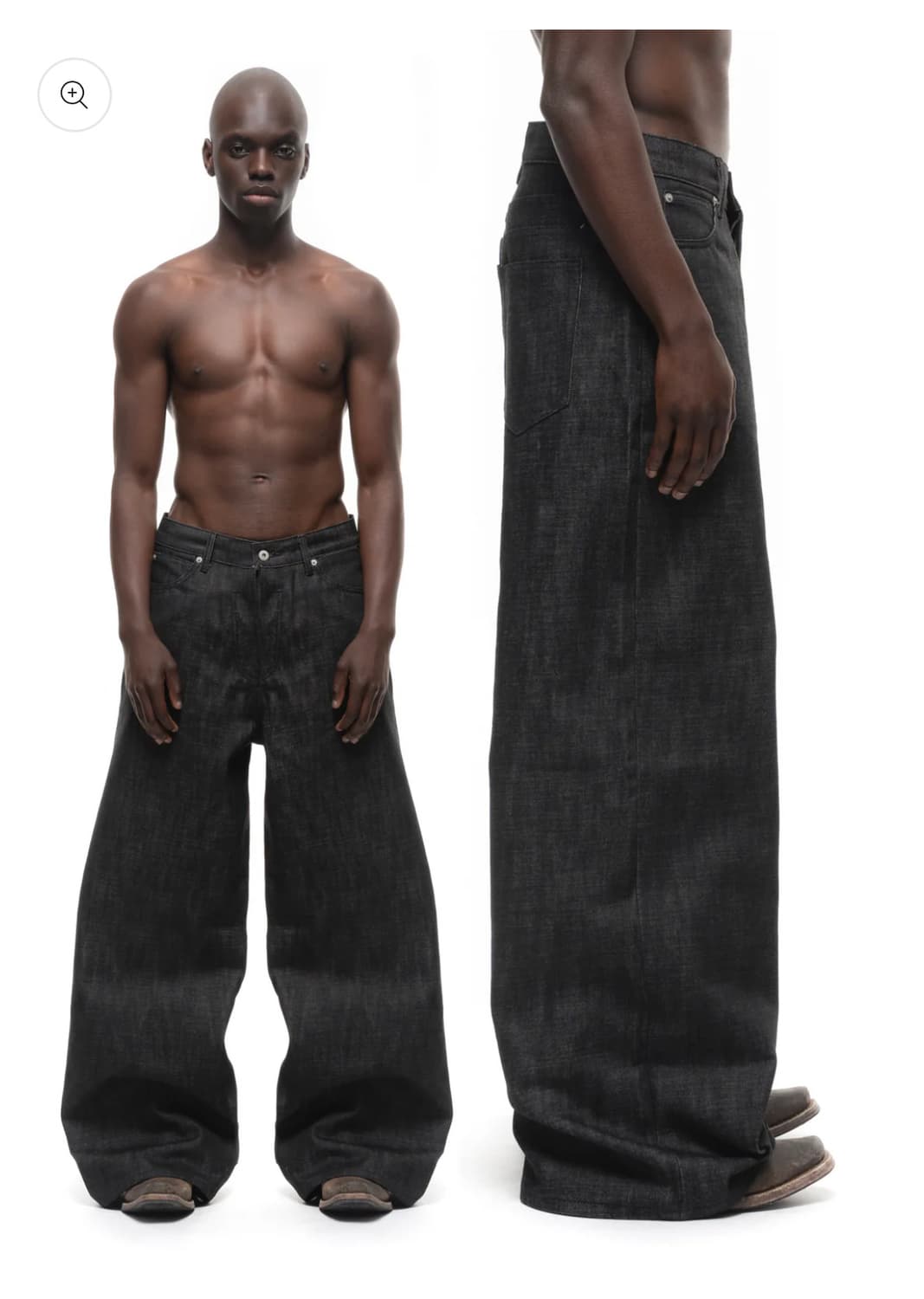 노페이스스튜디오 로우 데님 울트라 루즈핏 스트럭쳐 블랙 상품이미지1